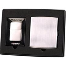 Zippo Set chrom mit Zigarettenetui