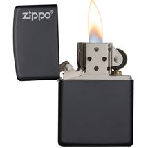 Zippo Black Matte mit Logo 60001203