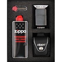 Zippo Geschenkset schwarz/Schlaufe