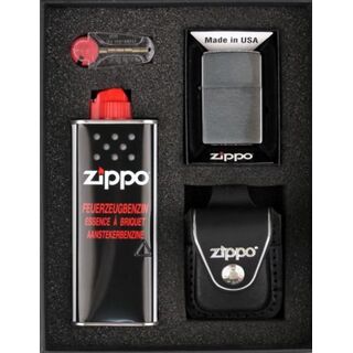 Zippo Geschenkset schwarz/Clip