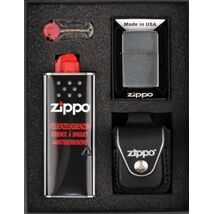 Zippo Geschenkset schwarz/Clip