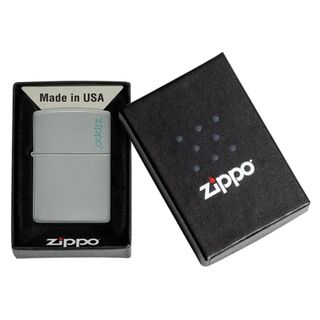 Zippo Flat Grey mit Logo 60005760