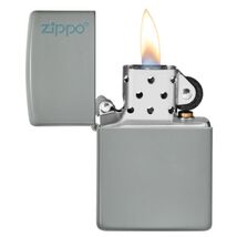 Zippo Flat Grey mit Logo 60005760