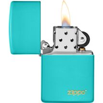 Zippo Flat Turquoise mit Logo 60005827