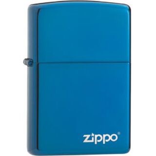 Zippo High Polish Blue mit Logo 60001579