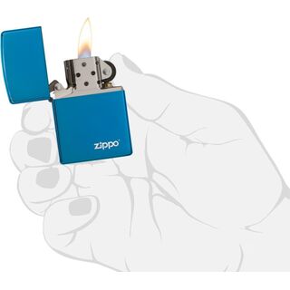 Zippo High Polish Blue mit Logo 60001579
