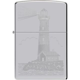 ZIPPO chrom poliert gelasert Lighthouse 60007477