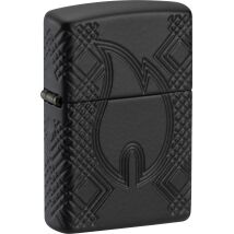 ZIPPO Armor Case schwarz Deep Carved Zippo Flame