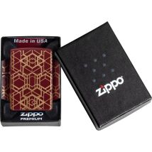 ZIPPO Merlot gelasert Grid Pattern