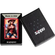 ZIPPO rot matt color Pinup Cowgirl 60007557