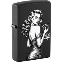 ZIPPO schwarz color Pinup with Pizza 60007590