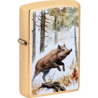 ZIPPO messing gebürstet color Wild Boar 60007521