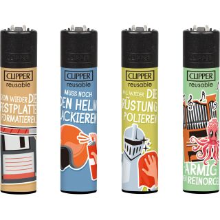 Clipper Feuerzeug 4er Set Sprüche #4