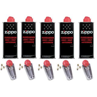Zippo Set 5x Benzin,Steine