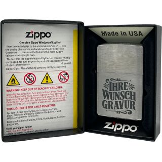 Zippo Chrom mit Wunschgravur