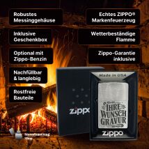 Zippo Chrom mit Wunschgravur