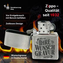 Zippo Chrom mit Wunschgravur