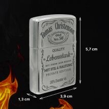 Zippo mit Wunschgravur Whiskey