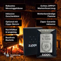 Zippo Chrom Vater und Sohn Gravur