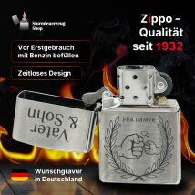 Zippo Chrom Vater und Sohn Gravur