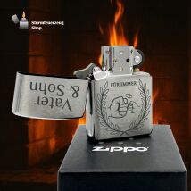 Zippo Chrom Vater und Sohn Gravur