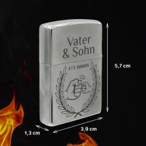 Zippo Chrom Vater und Sohn Gravur