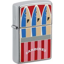 ZIPPO chrom gebürstet Plakette Sardines 2008205