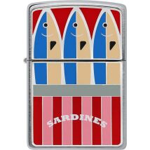 ZIPPO chrom gebürstet Plakette Sardines 2008205