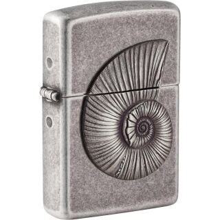 ZIPPO silber antik Emblem Shell/Ammonit 2008203
